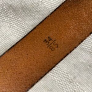 Lee cognac leather floral tooled belt size 34